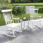 Costway Rubber Wood Rocking Chair, White, 22 x 32 x 44 in, 300 lbs
