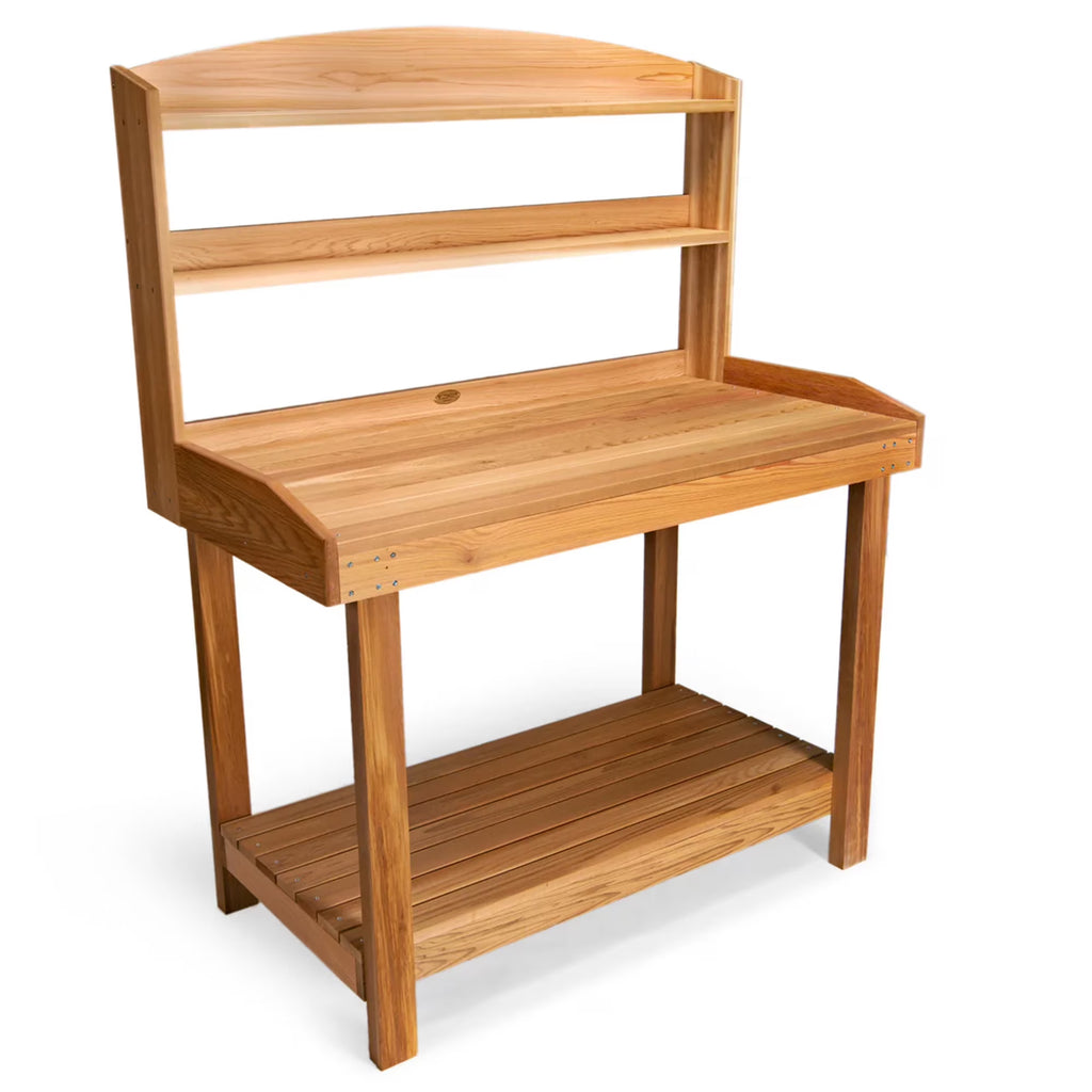 All Things Cedar Deluxe Potting Bench Outdoor Garden Workstation Table - 47-1/2L x 24W x 61H