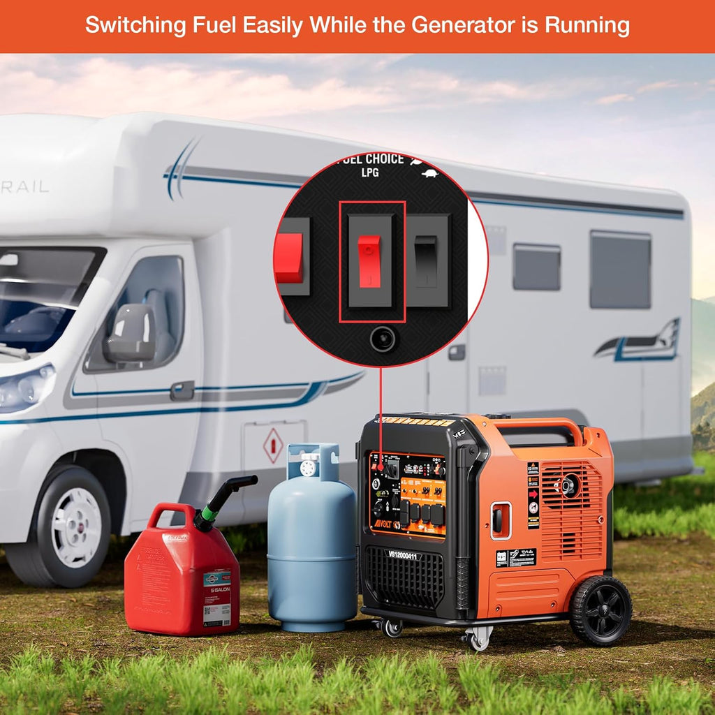 AIVOLT Dual Fuel Portable Inverter Generator, 11250 Watts