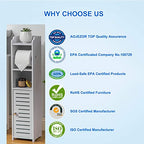 Toilet Paper Holder Storage Cabinet Stand With 3 Open Shelves - PVC
