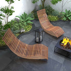 Acacia Wood Outdoor Patio Rocking Chair With Widened Slatted Seat And High Back