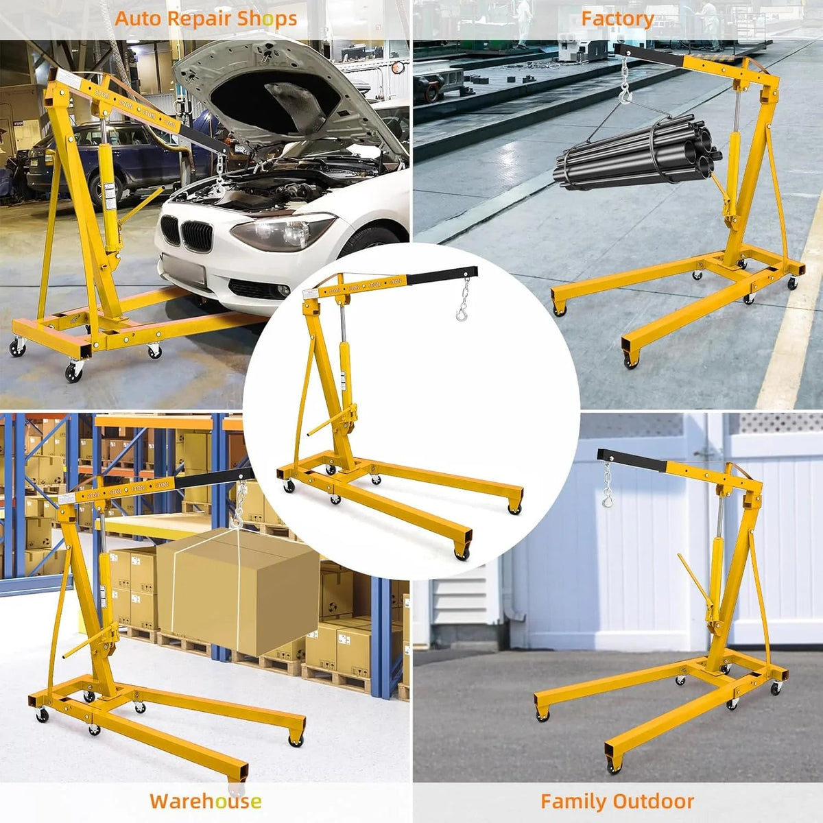 GARVEE 2 Ton Folding Hydraulic Engine Hoist With Lever