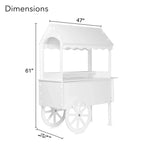 ZETY Wooden Candy Cart Display Stand With Wheels - 75 LBS Capacity