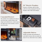 Farmhouse Electric Fireplace TV Stand For TVs Up To 80 Inches - 70W x 16D x 32H