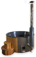 SaunaLife Wood-Fired Hot Tub, Natural, Up To 6 Persons, Thermo-Spruce, 79 in Diameter - S4N