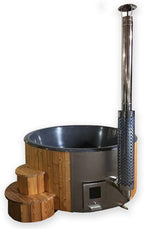 SaunaLife Wood-Fired Hot Tub, Natural, Up To 6 Persons, Thermo-Spruce, 79 in Diameter - S4N