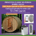 Almost Heaven Classic Barrel Sauna, 6 Person - Princeton