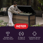 200 Gallon Resin Deck Box, 59.7 in L x 28.5 in W x 35.4 in H