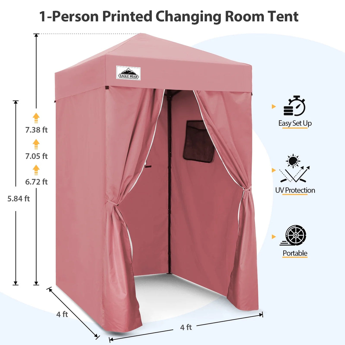 EAGLE PEAK Ultra Compact 4 ft x 4 ft Pop-Up Changing Room Canopy - Flex