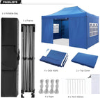 COBIZI Pop-Up Canopy 10 x 15 ft Blue With 4 Sidewalls