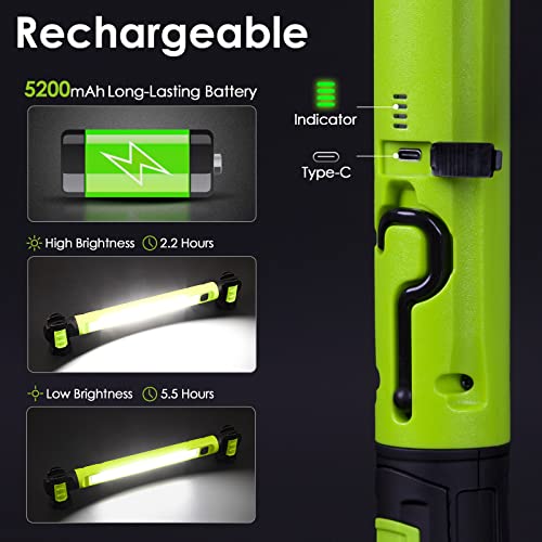Ropelux Rechargeable Magnetic Underhood Work Light, 2500LM, 5200mAh