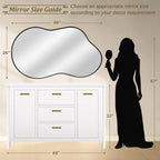 Asymmetrical Irregular Wall Mirror, 20x36, 24x36, Or 26x46, Gold, Black, Or Silver