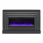 CosmoLiving by Cosmopolitan Electric Fireplace Mantel TV Stand, Black, 65 in, 42 in Insert - Rene