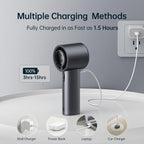 JISULIFE Handheld Turbo Fan, 5000mAh Rechargeable, 1-100 Speeds, Digital Display - Pro1S