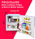Frigidaire Retro Compact Refrigerator 1.6 cu ft 16 in D x 18 in W x 18.5 in H Moonlight - EFR176