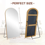 Arched Full-Length Wood Floor Mirror, Black Or Gold, 65x22/71x24/71x28/71x32