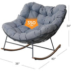 Indoor Outdoor Egg Freestyle Patio Rocking Chair With Cushion