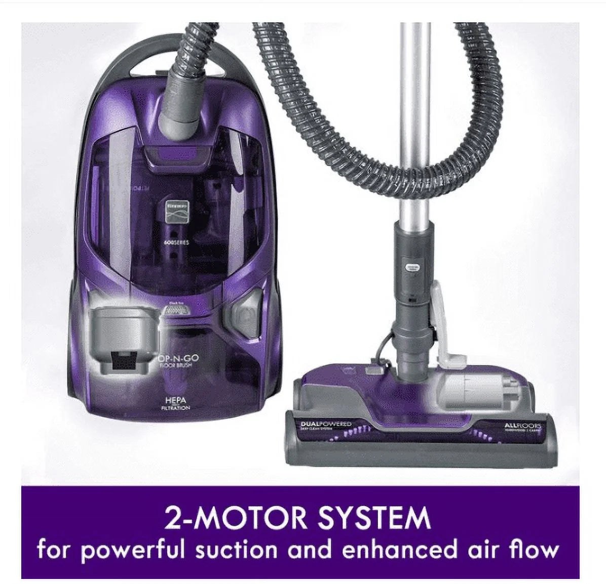 Kenmore Bagged Canister Vacuum Cleaner, Blue - HEPA, 2 Motors, 4 Cleaning Tools