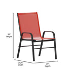 Emma + Oliver Outdoor Stack Chairs, Gray, 4 Pack, 21.25in W x 29in D x 36in H