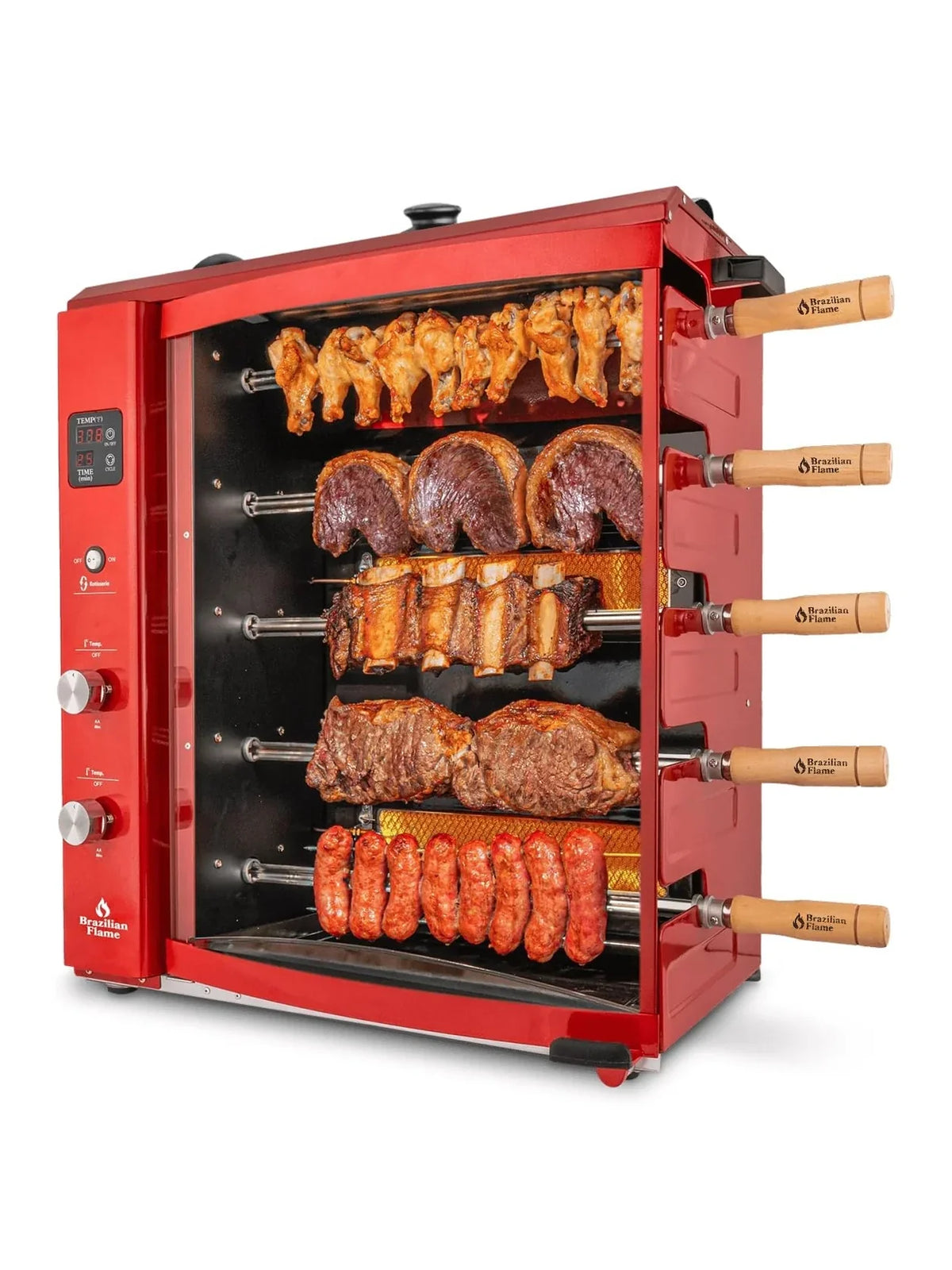 Brazilian Flame Churrasco Propane Gas Rotisserie Oven Grill Roaster With Auto Rotating Skewers - 2024 Series