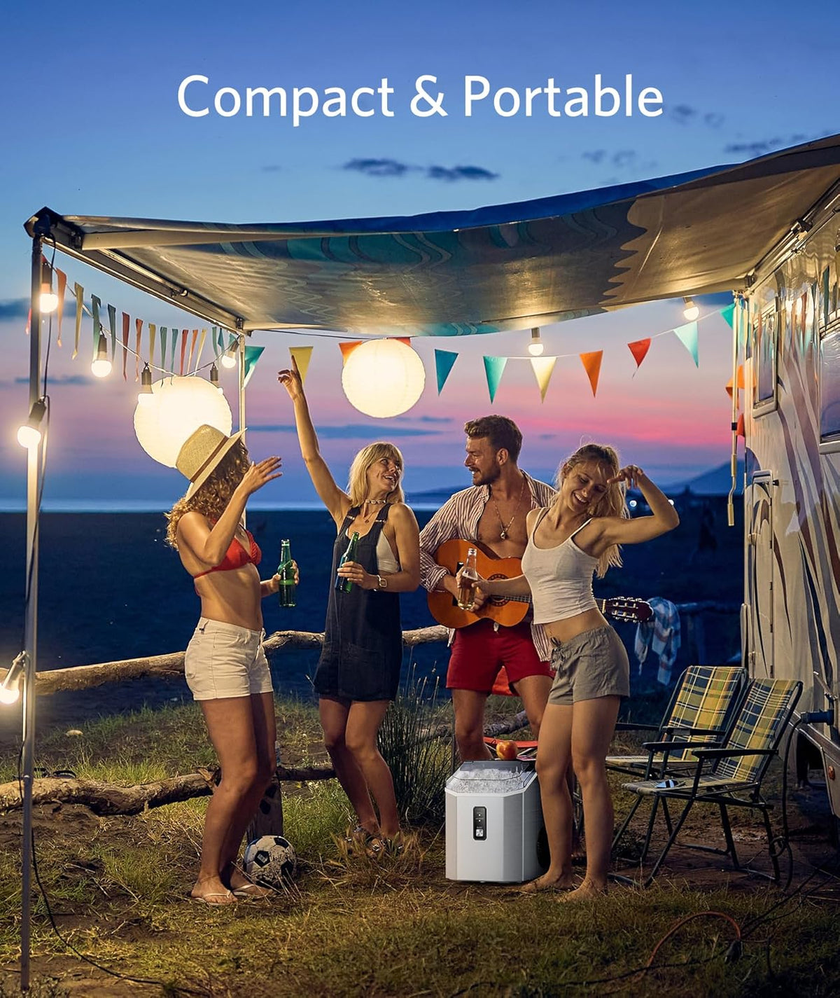 Countertop Nugget Ice Maker, 35lbs/24H, 1.2Qt Tank