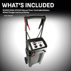 Electric Wheeled Battery Charger And Jump Starter, 200 Cranking Amps, 12 Volts/24 Volts, Black - SC1633