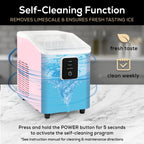 Igloo Self-Cleaning Countertop Ice Maker, 26 lbs. Per Day, 8 Pieces Every 7-8 Minutes, Aqua