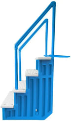 Non-Slip Pool Entry Steps, Grey Aluminum, 122-137 cm Installation Height, 136 kg Max Load