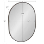 Capsule Framed Wall Mirror, 16x48, 18x24, 22x34, 24x36, Black, Bronze, Gold, Gray, Silver, Antique-Bronze
