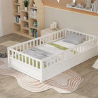 Montessori Children's Floor Bed With Support Slat, Twin / Full, Pine And Plywood