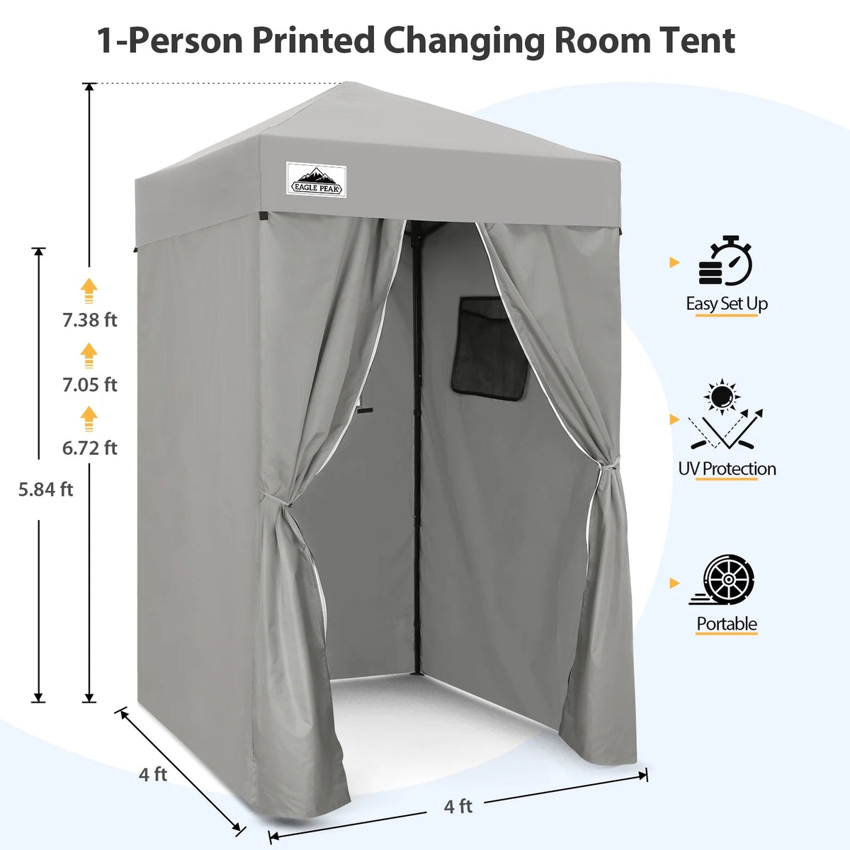 EAGLE PEAK Ultra Compact 4 ft x 4 ft Pop-Up Changing Room Canopy - Flex