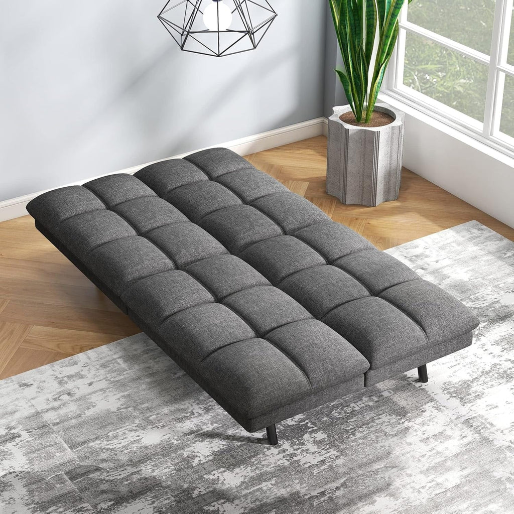 Convertible Futon Sofa Bed With Memory Foam, 71in