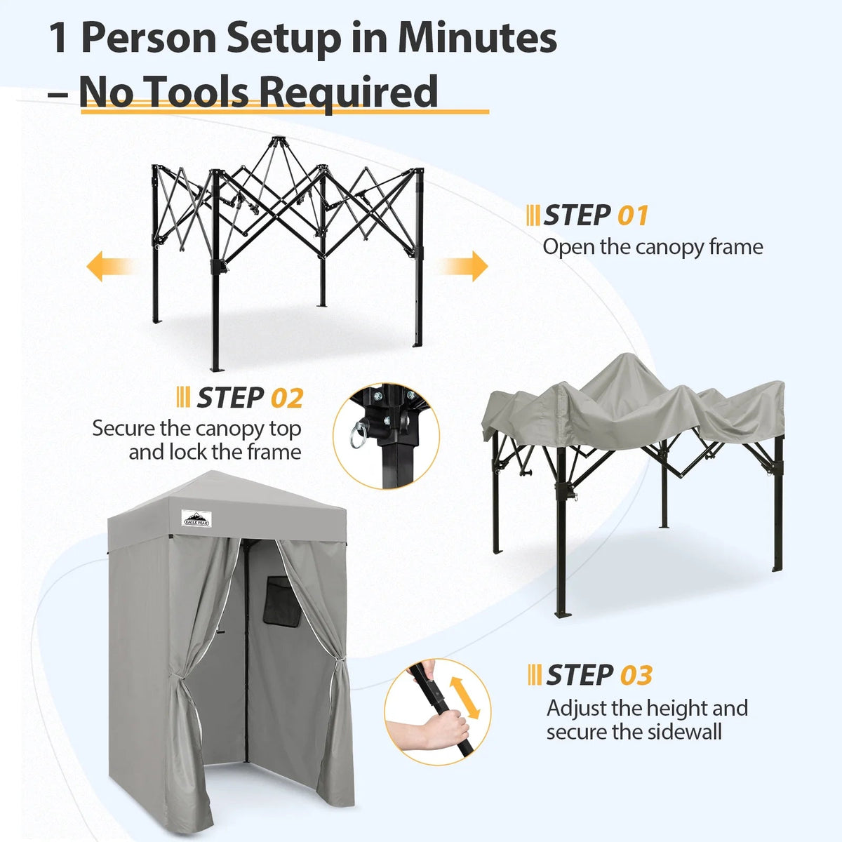 EAGLE PEAK Ultra Compact 4 ft x 4 ft Pop-Up Changing Room Canopy - Flex