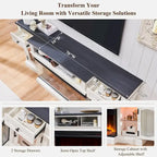 Farmhouse Electric Fireplace TV Stand For TVs Up To 80 Inches - 70W x 16D x 32H