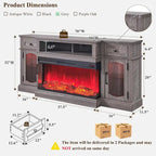 Farmhouse Electric Fireplace TV Stand For TVs Up To 80 Inches - 70W x 16D x 32H