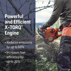 Husqvarna Gas Powered Chainsaw, 38-cc 2.1-HP 2-Cycle X-Torq Engine, 16 Inch - 135 Mark II
