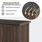 MCombo Tall Garden Wood Storage Shed, Brown - 1.52 x 2.85 ft