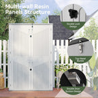 Aoxun Outdoor Storage Shed With Floor, 64-cu-ft, White