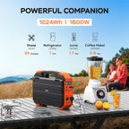 BLAVOR Portable Power Station 1600W 1024Wh LiFePO4 Battery With Built-In 40W Solar Panel - S1600