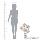 Metal Wall Decor With 5 Flowers, Iron, 19in L x 1.5in W x 30.75in H