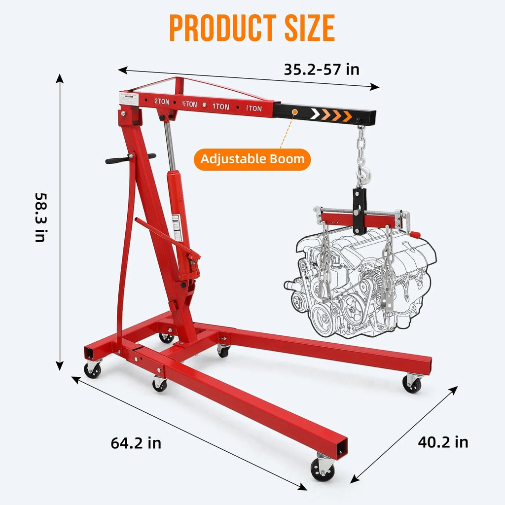 GARVEE 2 Ton Folding Hydraulic Engine Hoist With Lever