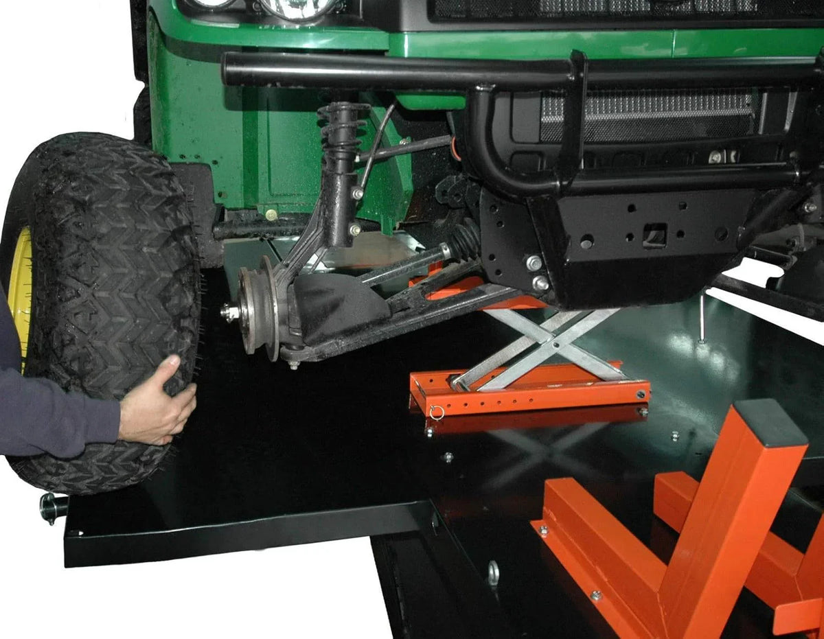 APlusLift Air-Operated Motorcycle & ATV Lift Table, 1500LB, 48in Wide With Side Extensions - MT1500X