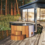 SaunaLife Wood-Fired Hot Tub, Natural, Up To 6 Persons, Thermo-Spruce, 79 in Diameter - S4N