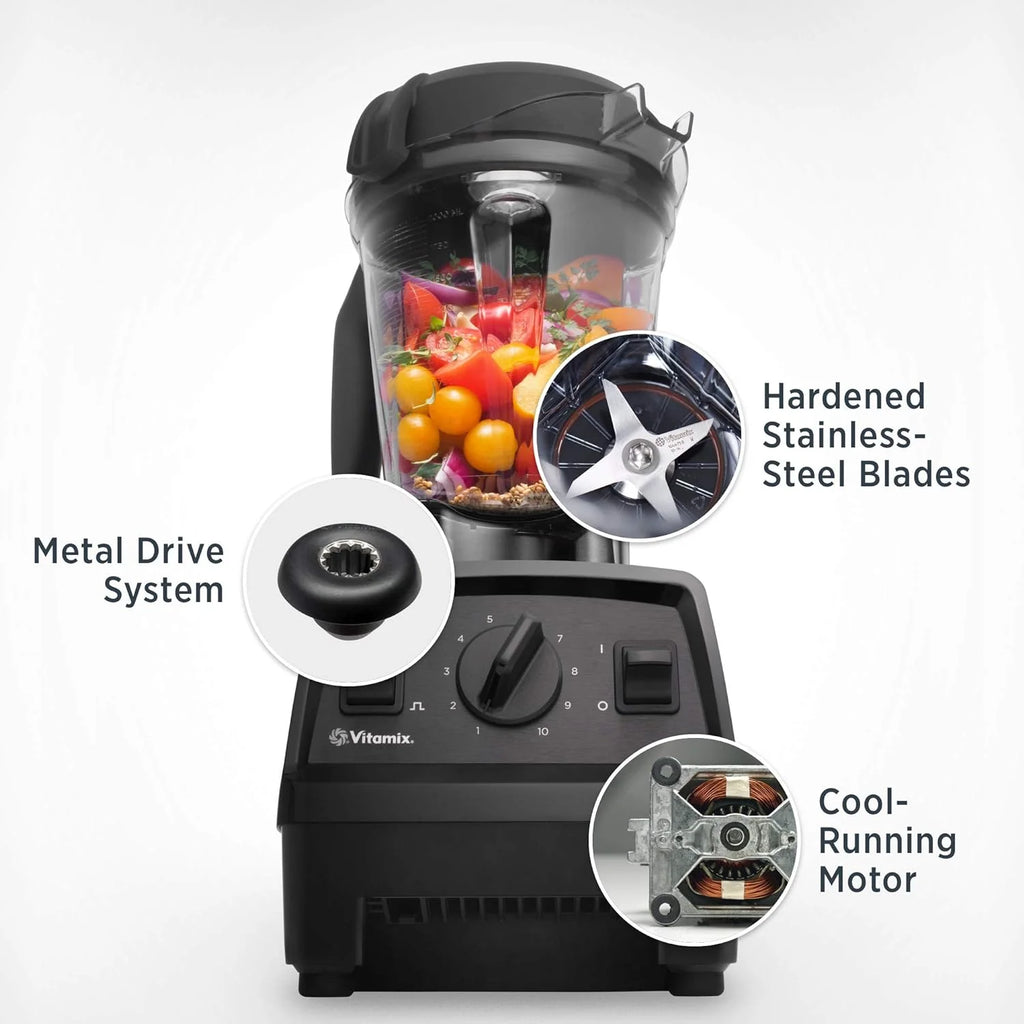 Vitamix Professional Grade Blender, 64 oz Low-Profile Container, Black - 65542