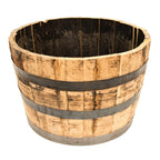Real Wood Products Half Oak Barrel Planter - 17.5in x 22.5in x 26in