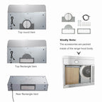 Everkitch 30 Inch Ducted Under Cabinet Range Hood, Stainless Steel, 400 CFM
