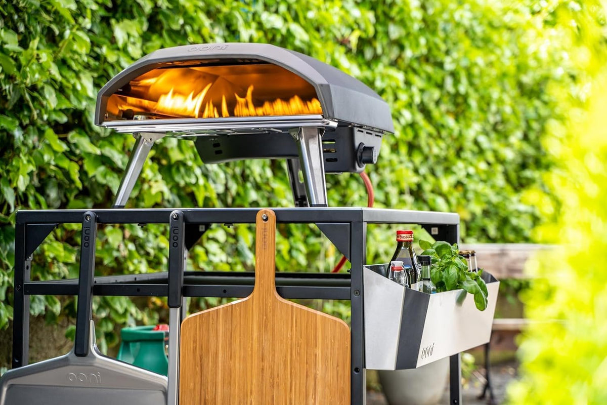 ooni Large Modular Outdoor Table - 31x31x35 Inch Stainless Steel Pizza Oven Stand