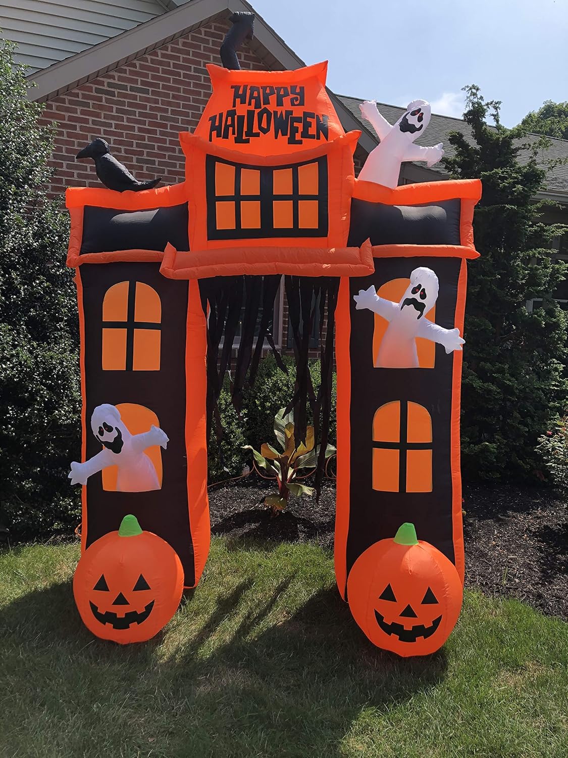 Sheerlund Products Haunted House Inflatable, Black, 120in H x 81in W x 41in D