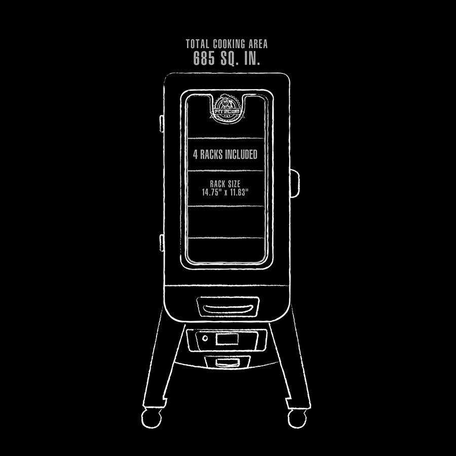 Pit Boss 3 Series Digital Electric Vertical Smoker, 1650 Watt, Silver Hammertone
