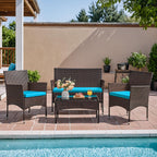 4-Piece Patio Rattan Wicker Furniture Set - T-LCRF834M18